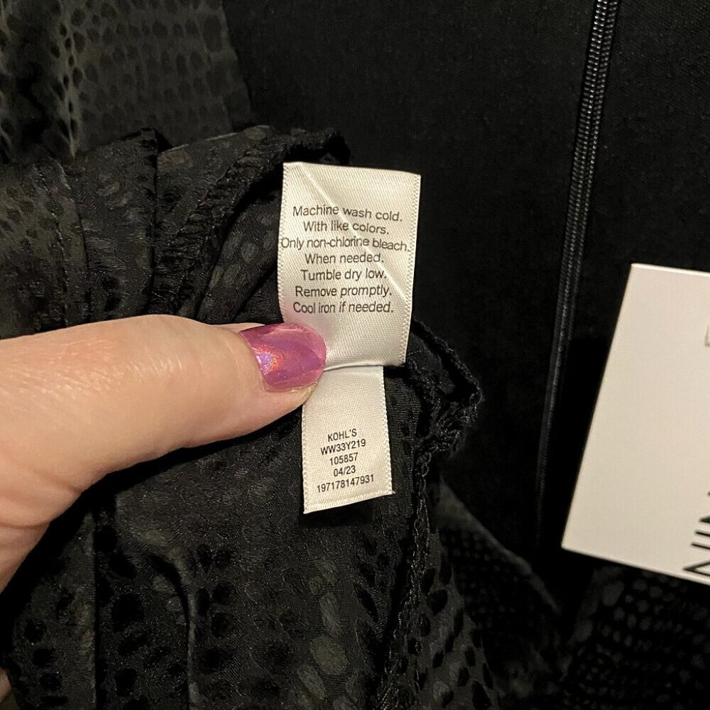 Nine West Sleeveless Mock Wrap Mini Dress Black Size L - Picture 6 of 6
